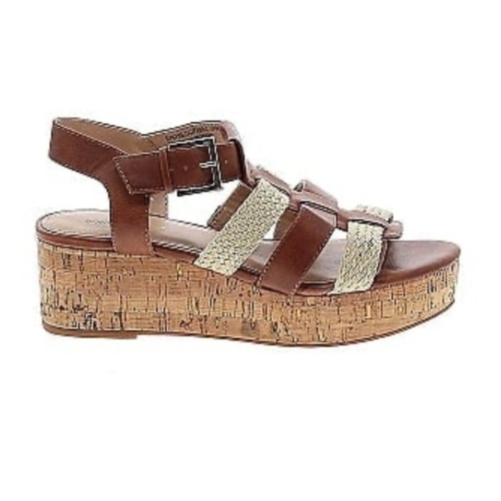 NWT‎ Violet & Red Capree Woven Braided Wedge Sandal - Size 7.5